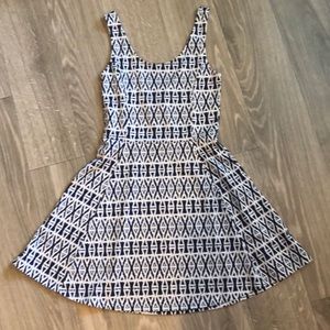 Blue and white mini dress